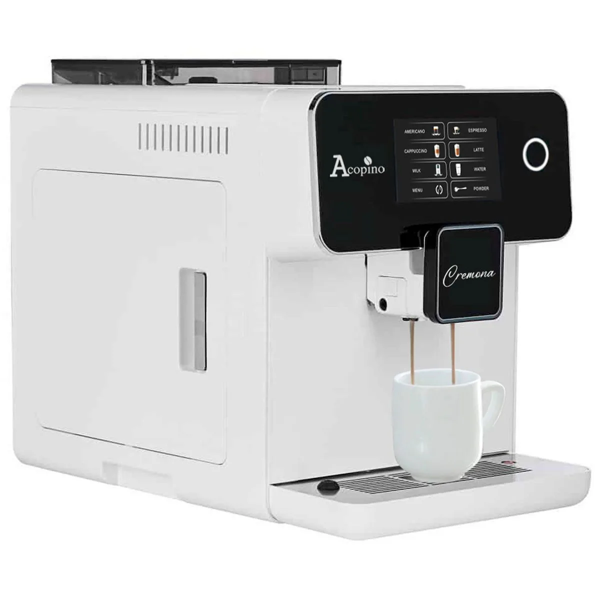 Acopino Cremona Αυτόματη Μηχανή Espresso 1500W Πίεσης 19bar με Μύλο Άλεσης Λευκή - Image 1