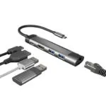 Natec Multiport Fowler Go USB-C Docking Station με HDMI Ethernet Μαύρο