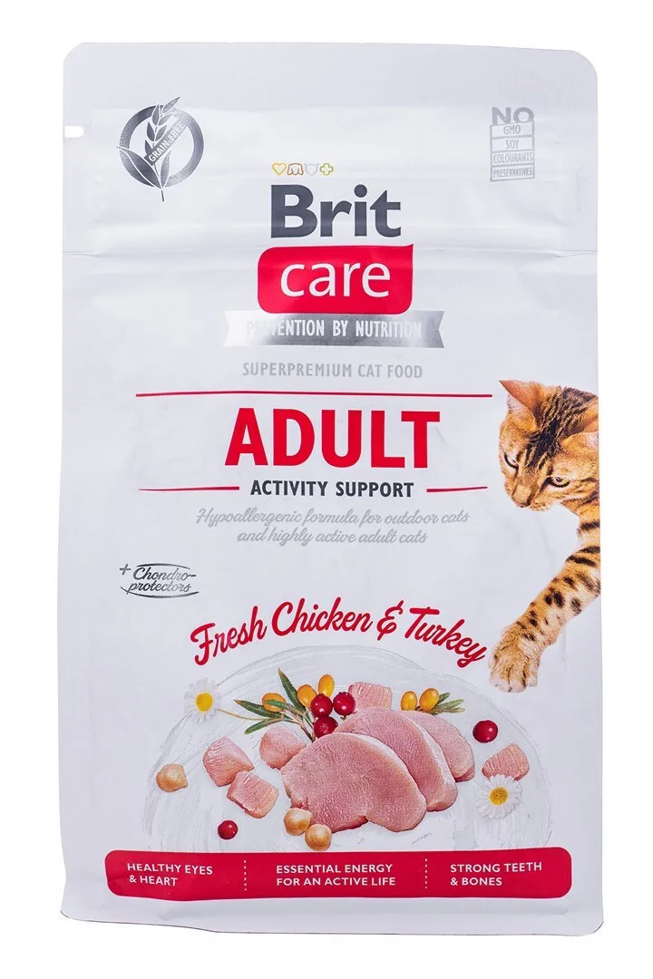Brit Adult Activity Support Ξηρά Τροφή χωρίς Σιτηρά & Γλουτένη για Ενήλικες Γάτες με Γαλοπούλα / Κοτόπουλο 0.4kg - Image 1