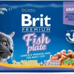 Brit Premium Fish Plate Υγρή Τροφή για Ενήλικες Γάτες σε Φακελάκι με Ψάρια χωρίς Γλουτένη 4x100gr 306087
