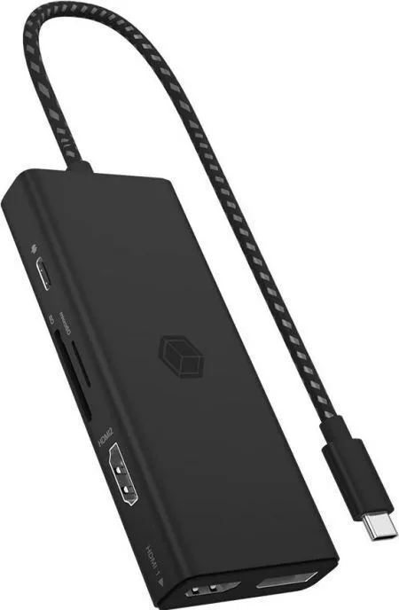 Icy Box USB-C Docking Station με HDMI/DisplayPort 4K PD Ethernet και σύνδεση 3 Οθονών Μαύρο (IB-DK4011-CPD) - Image 1