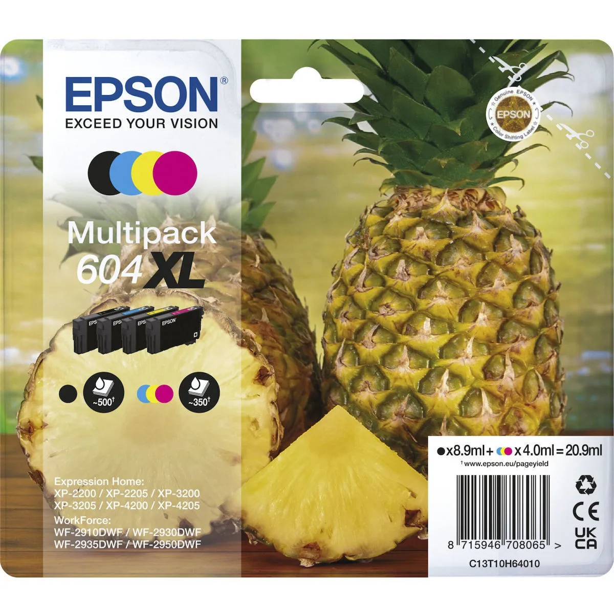 Epson 604XL Γνήσιο Πακέτο 4 Μελανιών Εκτυπωτή InkJet Κίτρινο / Κυανό / Ματζέντα / Μαύρο (C13T10H64010) - Image 1