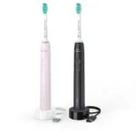 Philips Sonicare 3100 Ηλεκτρική Οδοντόβουρτσα με Χρονομετρητή και Αισθητήρα Πίεσης Black / Sugar Rose Διπλή Συσκευασία