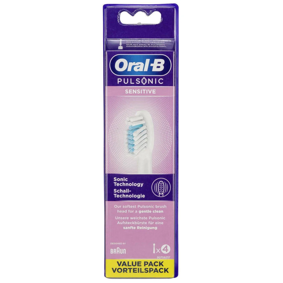 Oral-B Pulsonic Sensitive Ανταλλακτικές Κεφαλές για Ηλεκτρική Οδοντόβουρτσα Value Pack 299158 4τμχ - Image 1