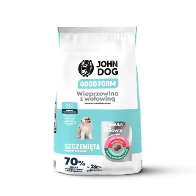 John Dog Good Form 12kg Ξηρά Τροφή χωρίς Γλουτένη για Κουτάβια με Βοδινό και Χοιρινό - Image 1