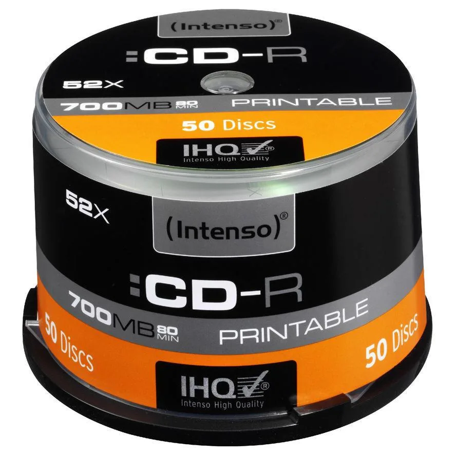 Intenso Εγγράψιμα CD-R 52x Printable 700MB Cake Box 50τμχ (1801125) - Image 1