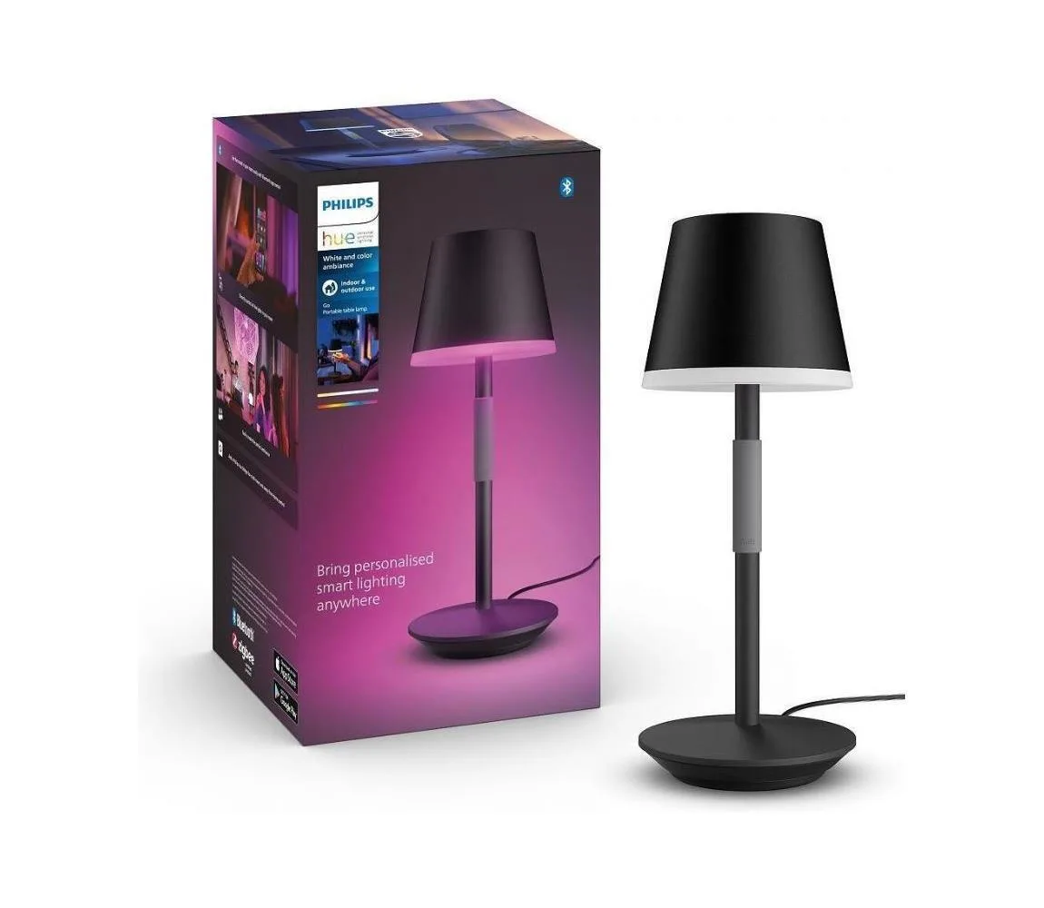 20230323120941_philips_hue_go_portatif_me_mayro_kapelo_kai_mayri_vasi_929003128501 Philips Μεταλλικό Πορτατίφ LED με Μαύρο Καπέλο και Βάση 929003128501 - Image 1