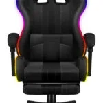 Huzaro Force 4.7 Καρέκλα Gaming Δερματίνης με RGB Φωτισμό και Υποπόδιο Grey Mesh