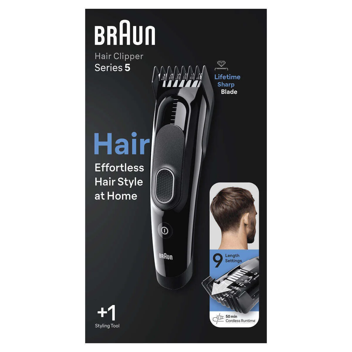 20230411093448_40fae301 Braun Series 5 Επαναφορτιζόμενη Κουρευτική Μηχανή Μαύρη HC5310 - Image 1