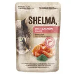Shelma Spirulina Υγρή Τροφή για Γάτες σε Φακελάκι με Σολομό χωρίς Σιτηρά 85gr