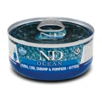 Farmina Ocean Kitten Υγρή Τροφή για Ανήλικες Γάτες σε Κονσέρβα με Γαρίδες και Κολοκύθα χωρίς Σιτηρά & Γλουτένη 70gr 22.09.033