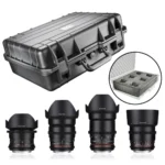 Samyang Kit Φωτογραφικών Φακών Video DSLR Basic Set (Samyang 35/1,5 + Samyang 85/1,5 + Samyang 14/3,1 + Samyang 24/1,5 + Mantona Outdoor Protection Case L) Wide Angle για Sony E Mount Μαύρος