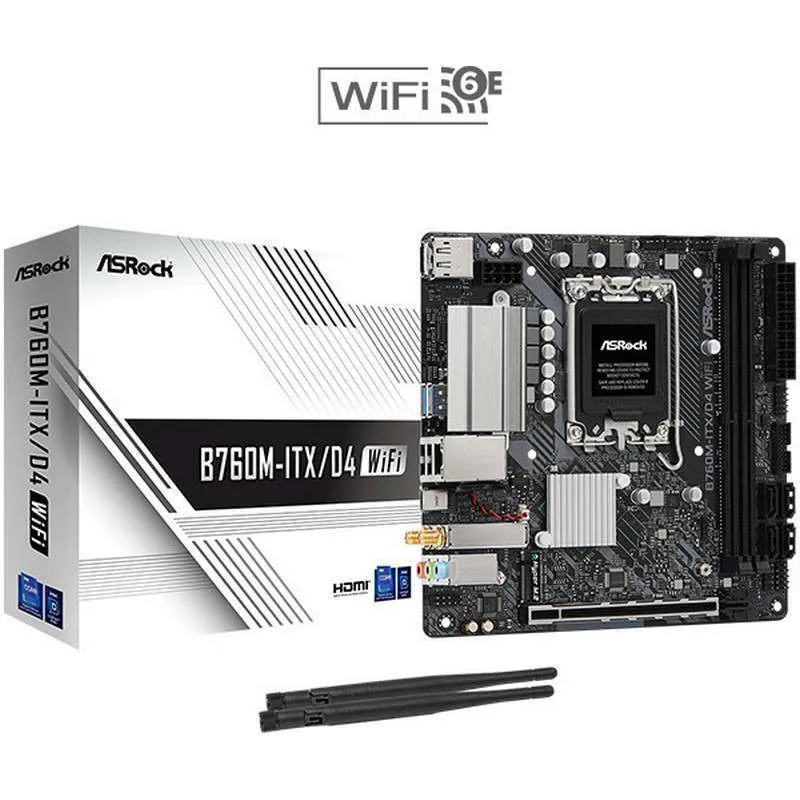 ASRock B760M-ITX/D4 WIFI Motherboard Mini ITX με Intel 1700 Socket 90-MXBKY0-A0CAYZ - Image 1