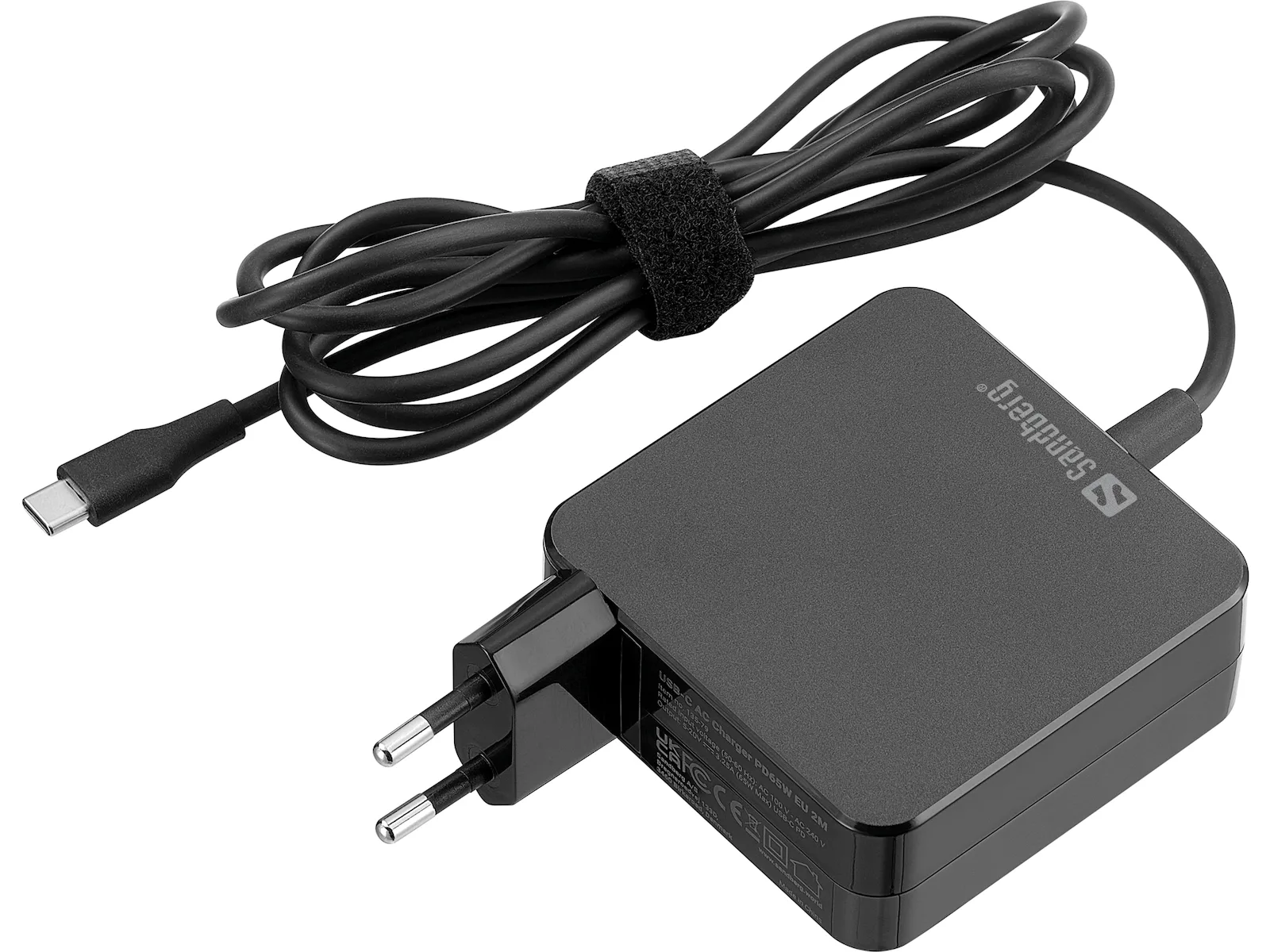 20230424134359_sandberg_fortistis_me_ensomatomeno_kalodio_usb_c_65w_power_delivery_mayros_135_79 Sandberg Φορτιστής με Ενσωματωμένο Καλώδιο USB-C 65W Power Delivery Μαύρος (135-79) - Image 1