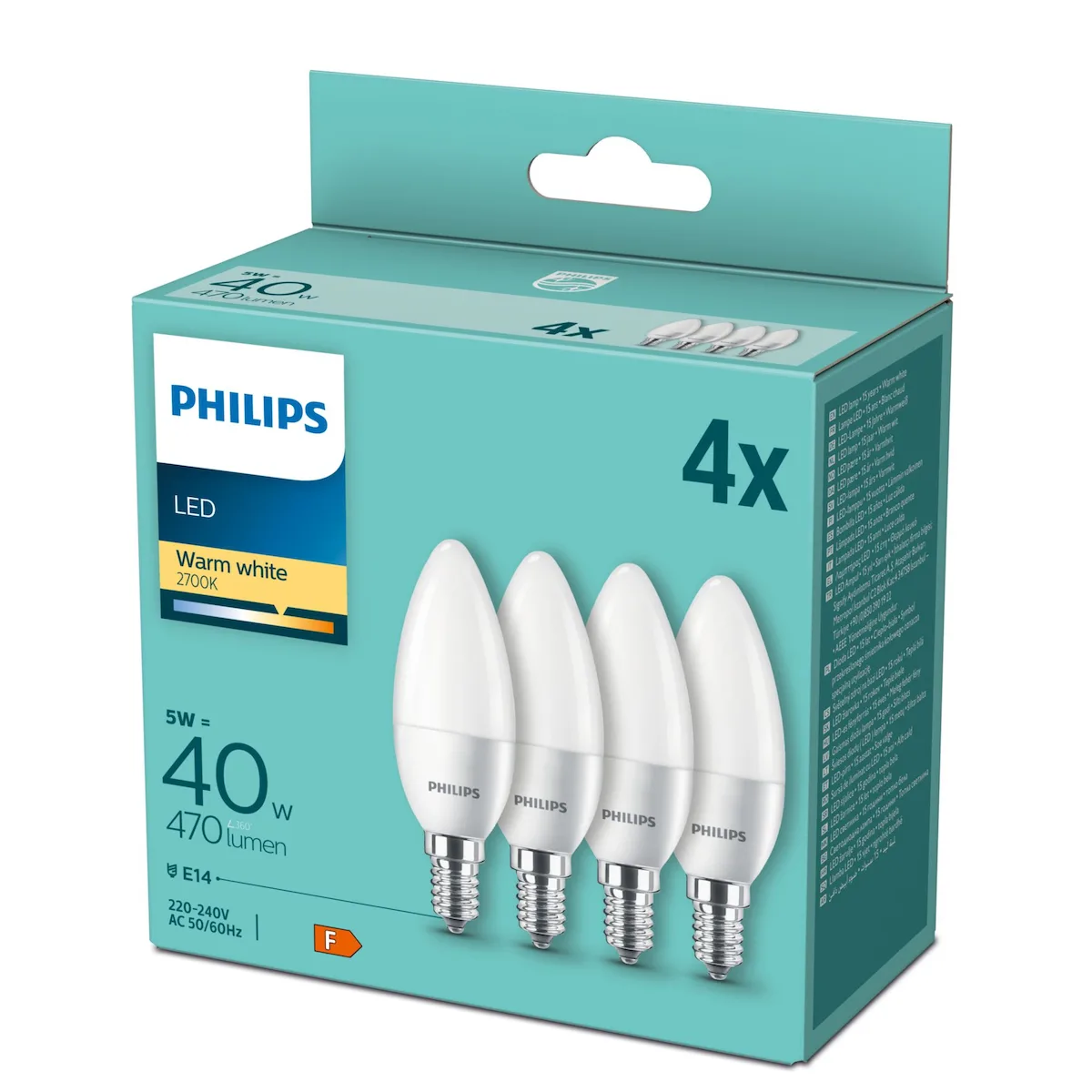 20230426102402_philips_lampes_led_gia_ntoui_e14_kai_schima_b35_thermo_leyko_470lm_4tmch_929002968499 Philips Λάμπες LED 5W 106mm για Ντουί E14 και Σχήμα B35 Θερμό Λευκό 470lm 4τμχ 929002968499 - Image 1