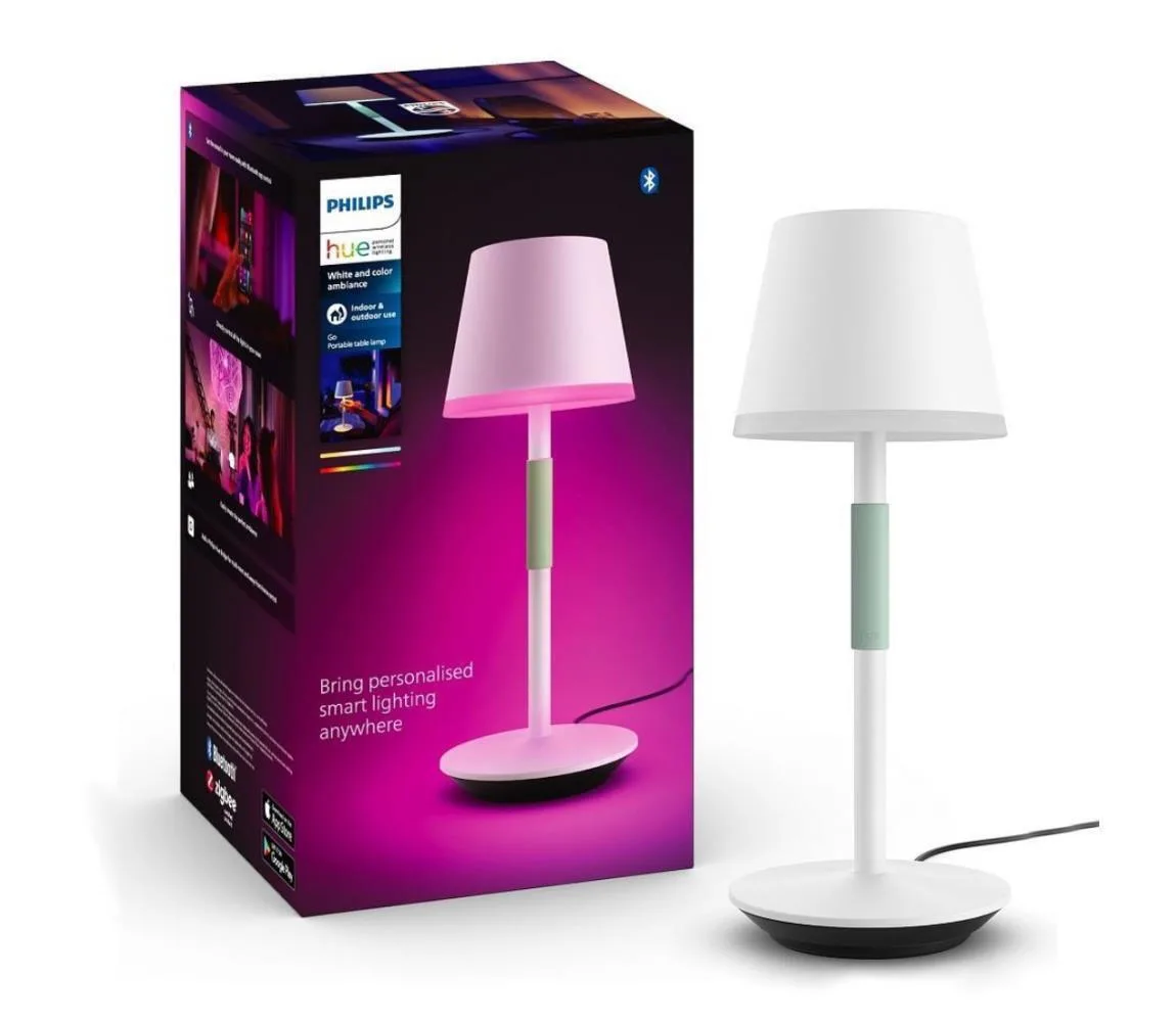 20230426145709_philips_hue_go_portatif_me_leyko_kapelo_kai_leyki_vasi Philips Μεταλλικό Πορτατίφ με Λευκό Καπέλο και Βάση 929003128401 - Image 1