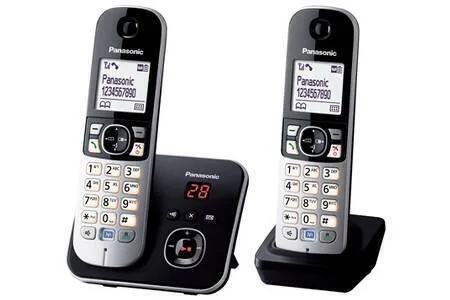 Panasonic KX-TG6862 Ασύρματο Τηλέφωνο Duo Μαύρο - Image 1