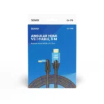 Savio CL-175 HDMI 2.1 Angle (90°) / Braided Cable HDMI male - HDMI male 5m Μαύρο