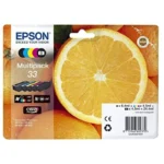 Epson 33 Γνήσιο Πακέτο 5 Μελανιών Εκτυπωτή InkJet Photo Μαύρο / Μαύρο / Πολλαπλό (Color) (C13T33374021)