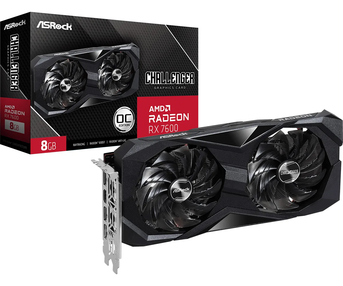 ASRock Radeon RX 7600 8GB GDDR6 Challenger OC Κάρτα Γραφικών 90-GA41ZZ-00UANF - Image 1