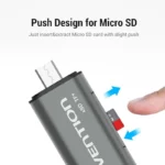 Vention Card Reader USB 3.0 Type-C για SD/microSD Metal Gray (CCHH0)