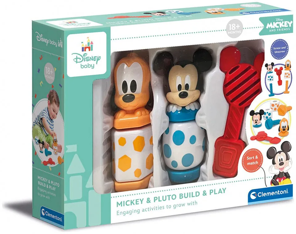 Baby Clementoni Παιχνίδι Στοίβαξης Mickey & Pluto Build & Play για 18+ Μηνών 17814 - Image 1