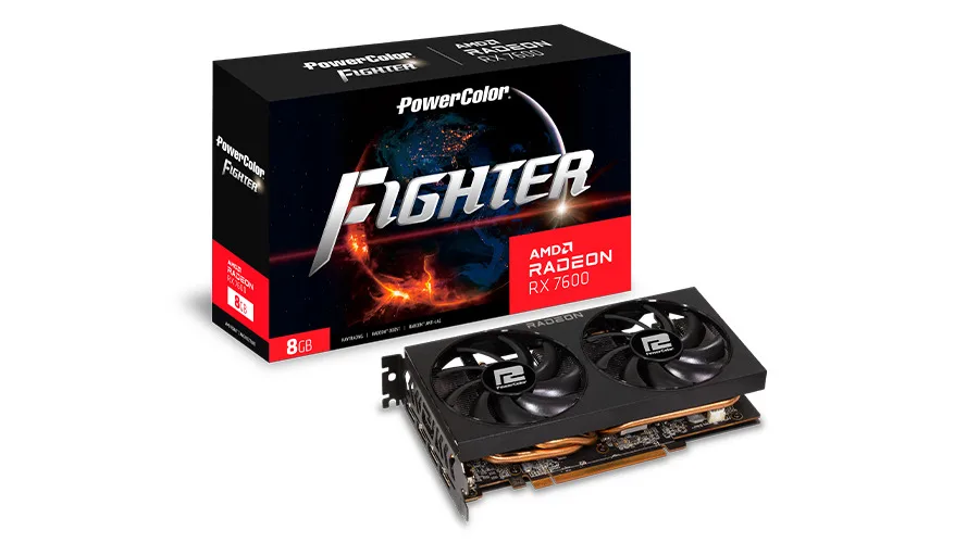 PowerColor Radeon RX 7600 8GB GDDR6 Fighter Κάρτα Γραφικών RX 7600 8G-F - Image 1