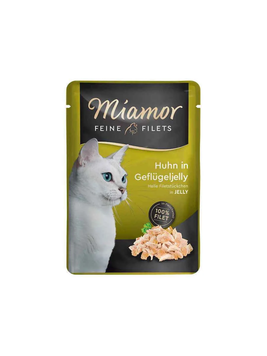 Miamor Feine Filets Jelly Υγρή Τροφή για Ενήλικες Γάτες σε Φακελάκι με Κοτόπουλο χωρίς Γλουτένη 100gr - Image 1