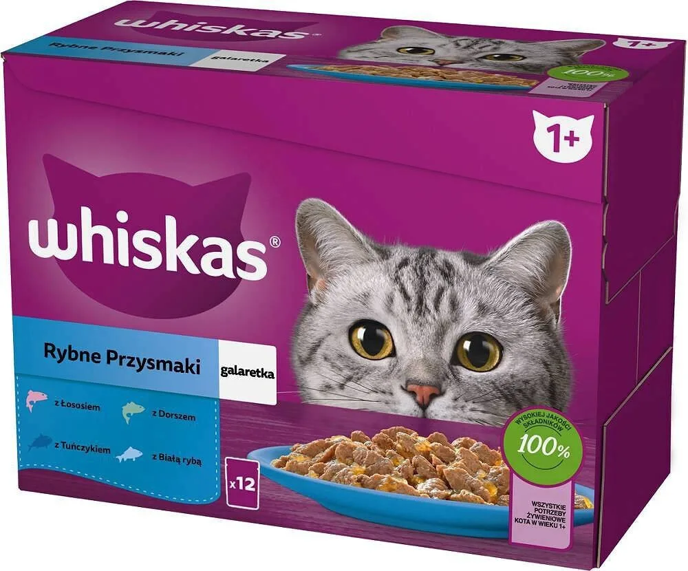 20230608141210_whiskas_sachets_flavours_ygri_trofi_gatas_se_fakelaki_me_mpakaliaro_solomo_tono_psaria_se_zele_85gr_12tmch Whiskas Sachets Flavours Υγρή Τροφή για Γάτες σε Φακελάκι με Μπακαλιάρο, Σολομό, Τόνο και Ψάρια 12x85gr 318535 - Image 1