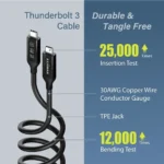 Edimax USB4/Thunderbolt3 USB 4 Cable USB-C male - USB-C 240W Μαύρο 0.5m (UC4-005TB)