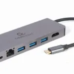 Cablexpert USB-C Docking Station με HDMI 4K PD Ethernet Γκρι (A-CM-COMBO5-05)
