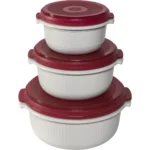 Emsa Micro Σετ Δοχεία Φαγητού Πλαστικά Κόκκινα 13.5cm 518999 3τμχ