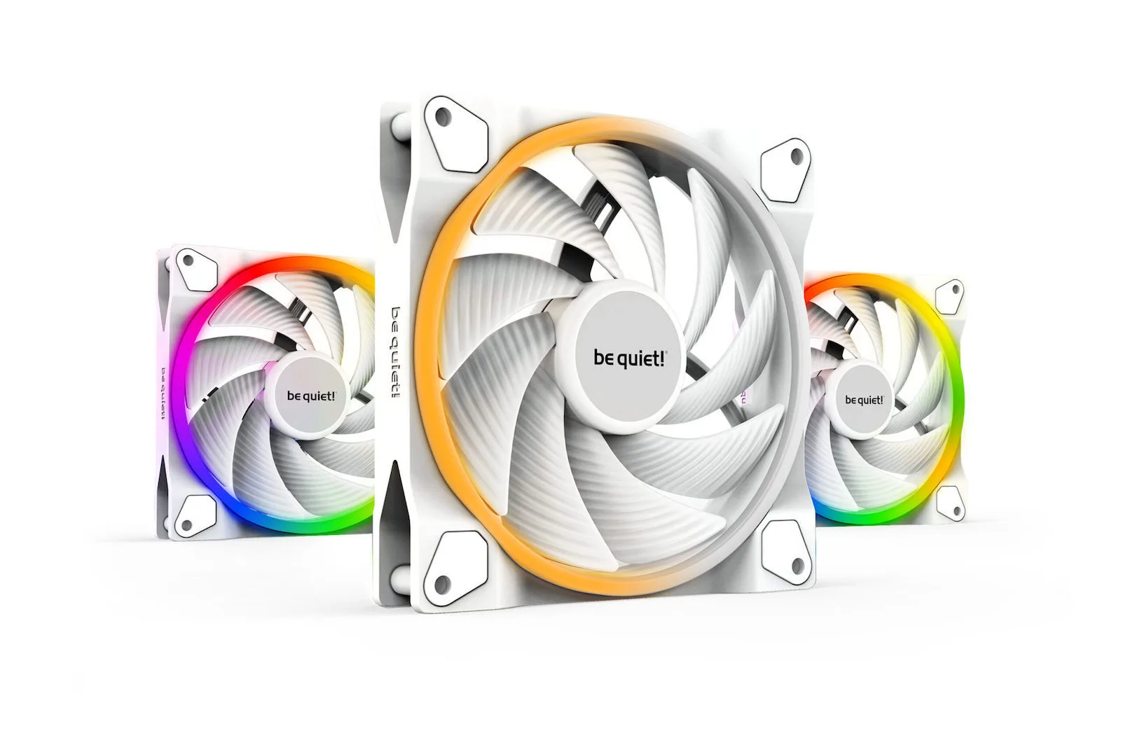 Be Quiet Light Wings Case Fan 140mm με ARGB Φωτισμό και Σύνδεση 4-Pin PWM 3τμχ Λευκό - Image 1