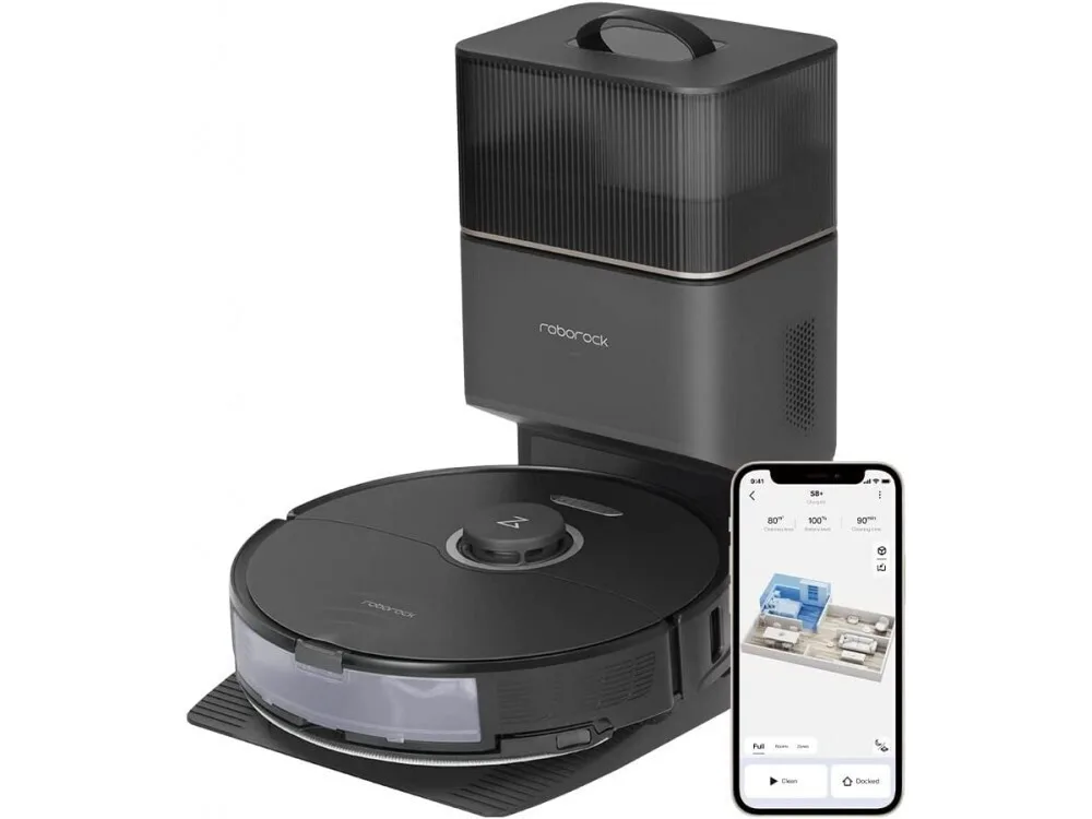 Roborock S8+ Σκούπα Ρομπότ για Σκούπισμα & Σφουγγάρισμα με Χαρτογράφηση και Wi-Fi Μαύρη - Image 1