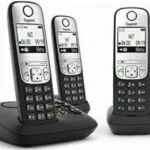 Gigaset A690A Ασύρματο Τηλέφωνο Trio με Ελληνικό Μενού Μαύρο