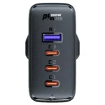 Acefast Φορτιστής GaN με Θύρα USB-A και 3 Θύρες USB-C και Καλώδιο USB-C 100W Power Delivery / Quick Charge 2.0 / Quick Charge 3.0 / Quick Charge 4+ White / Black (2xA40 UK Socket)