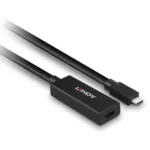Lindy USB 3.2 Cable USB-C male - USB-C female Μαύρο 5m 43364
