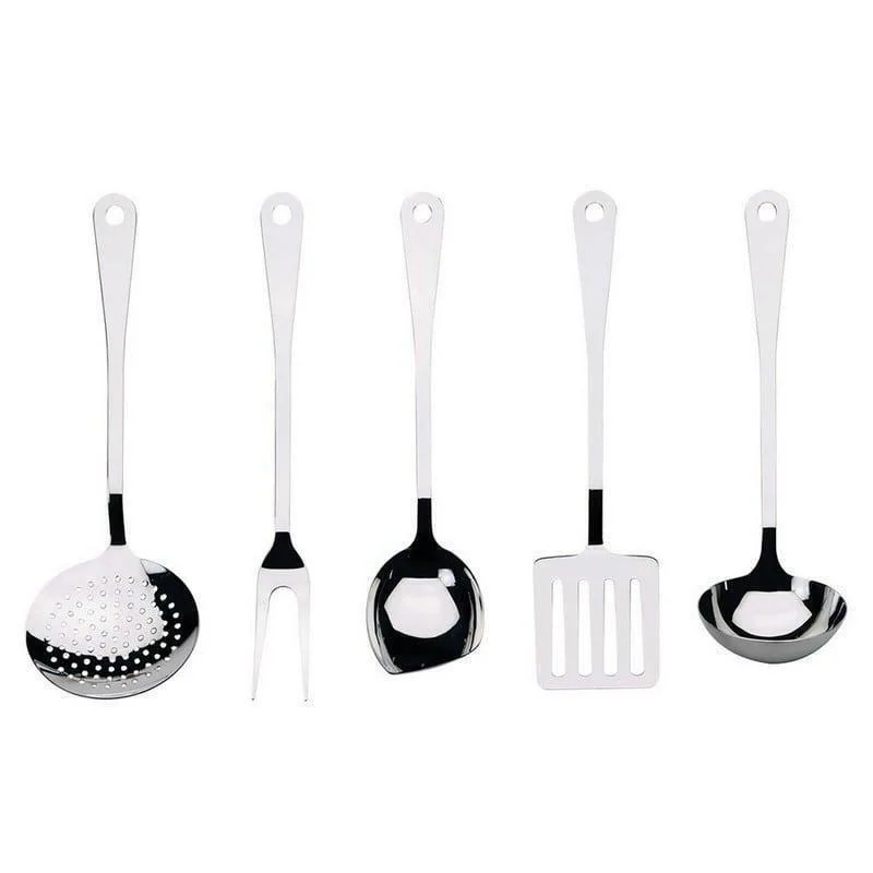 20230725200603_alessi_set_anoxeidoton_ergaleion_servirismatos_5tmch_gri_ajm19s5 Alessi Σετ Ανοξείδωτων Εργαλείων Σερβιρίσματος 5τμχ Γκρι AJM19S5 - Image 1
