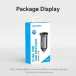 Vention Φορτιστής Αυτοκινήτου 30W με Θύρες: 1xUSB 1xType-C Γκρι FFFH0