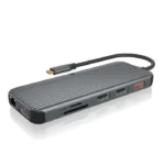 Icy Box USB-C Docking Station με HDMI/DisplayPort 4K PD Ethernet και σύνδεση 2 Οθονών Γκρι (IB-DK4060-CPD)