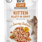 Brit Kitten Fillets in Gravy Υγρή Τροφή για Ανήλικες Γάτες σε Φακελάκι με Σολομό χωρίς Σιτηρά & Γλουτένη 85gr