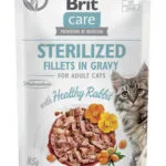 Brit Care Fillets In Gravy Υγρή Τροφή για Ενήλικες Γάτες σε Φακελάκι με Κουνέλι χωρίς Σιτηρά & Γλουτένη 85gr