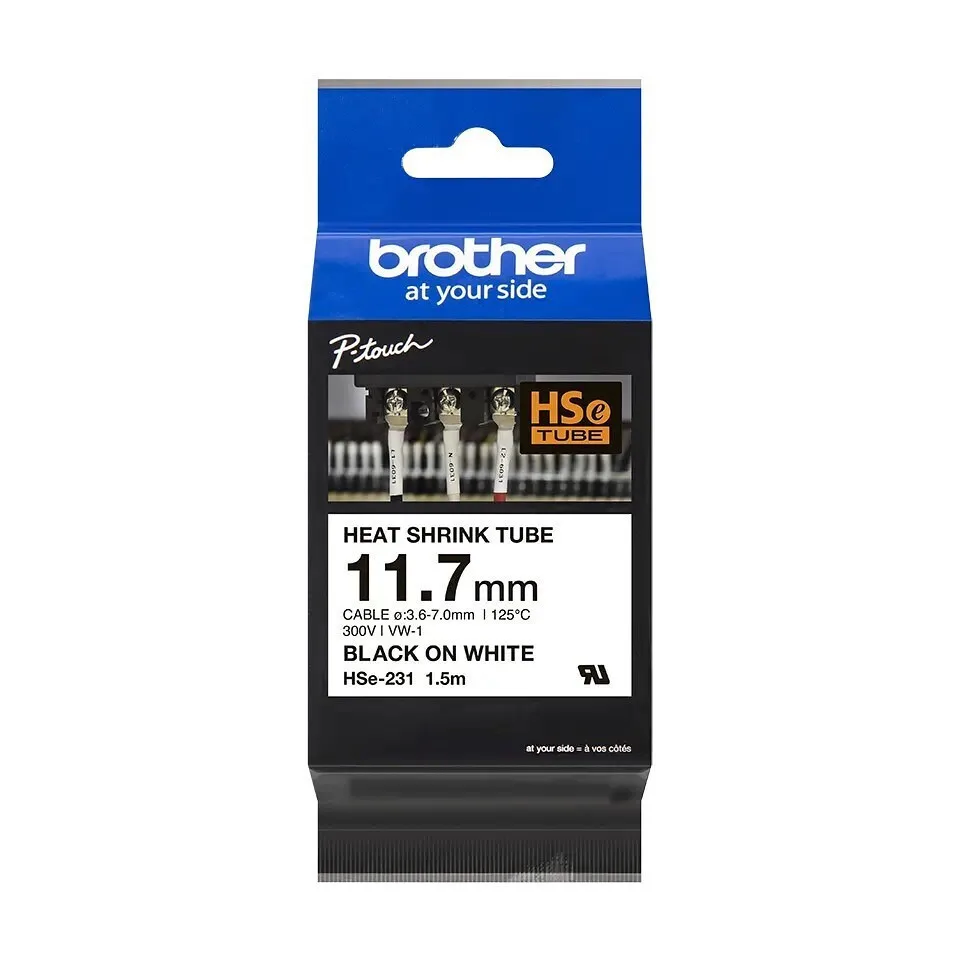 Brother P-Touch Ταινία Ετικετογράφου 1.5m x 110mm σε Μαύρο Χρώμα HSe-231E - Image 1