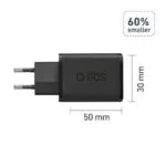 SBS Φορτιστής Χωρίς Καλώδιο GaN με Θύρα USB-C 45W Power Delivery Μαύρος (TRGAN1C45W)