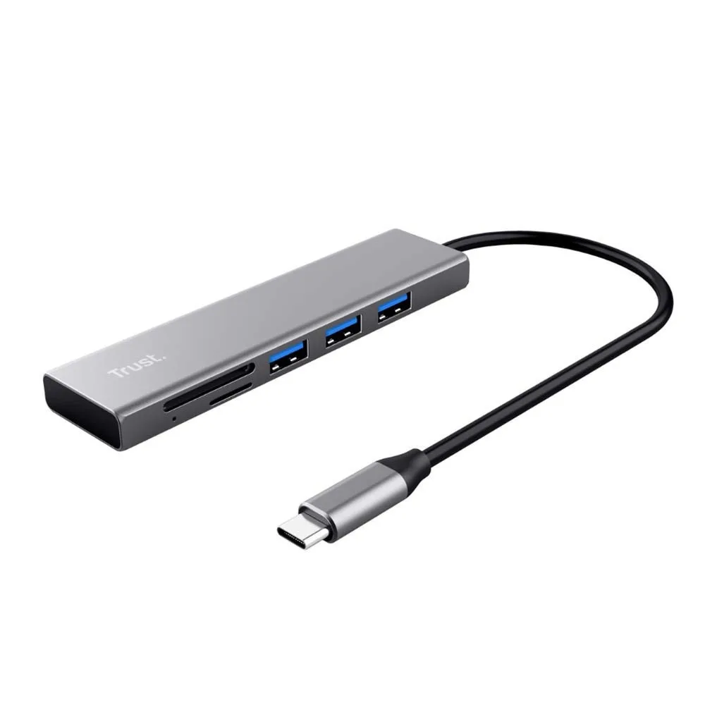 Trust Halyx USB 3.0 Hub 3 Θυρών με σύνδεση USB-C Γκρι (24191) - Image 1