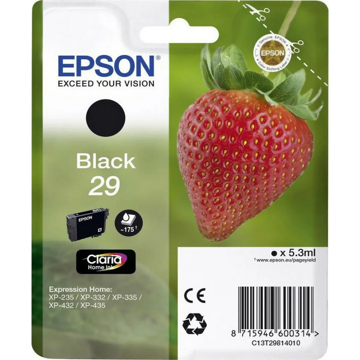 Epson 29 Γνήσιο Μελάνι Εκτυπωτή InkJet Μαύρο (C13T29814010 C13T29814012) - Image 1