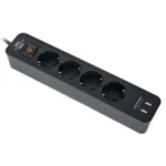 Brennenstuhl Πολύπριζο 4 Θέσεων με 2 USB-A και Διακόπτη 1153240006
