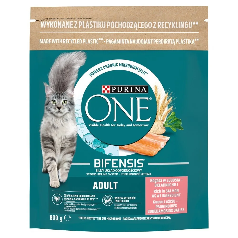 Purina One Ξηρά Τροφή χωρίς Γλουτένη για Ενήλικες Γάτες με Σολομό 0.8kg - Image 1