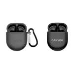 Canyon In-ear Bluetooth Handsfree Ακουστικά με Θήκη Φόρτισης Μαύρα