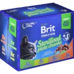 Brit Premium Sterilised Plate Chunks Υγρή Τροφή για Ενήλικες Γάτες σε Φακελάκι με Αρνί, Κοτόπουλο, Σολομό και Συκώτι χωρίς Γλουτένη 12x100gr 305518